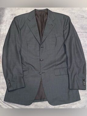 Nino Corvato Bespoke Custom Blazer Sport Coat Suit Jacket Gray 42 L Pick Stitch